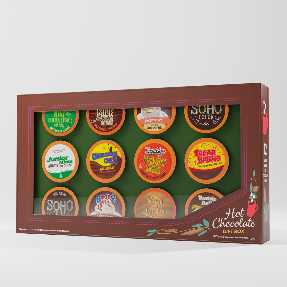 HOLIDAY VARIETY Hot chocolate PODS GIFT BOX CASE OF 6